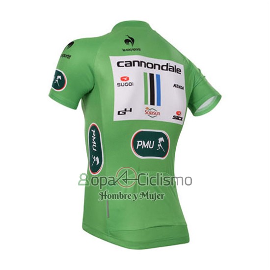 Cannondale Lider Ropa Ciclismo Culotte Corto 2013 Hombre Mangas Cortas Verde y Blanco